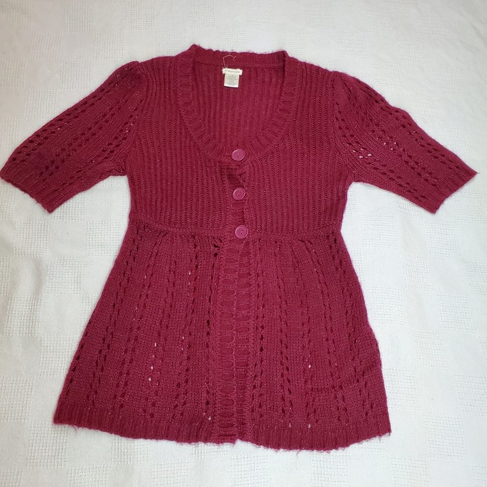 Maurice's Sparkly Threaded Burgundy Sweater